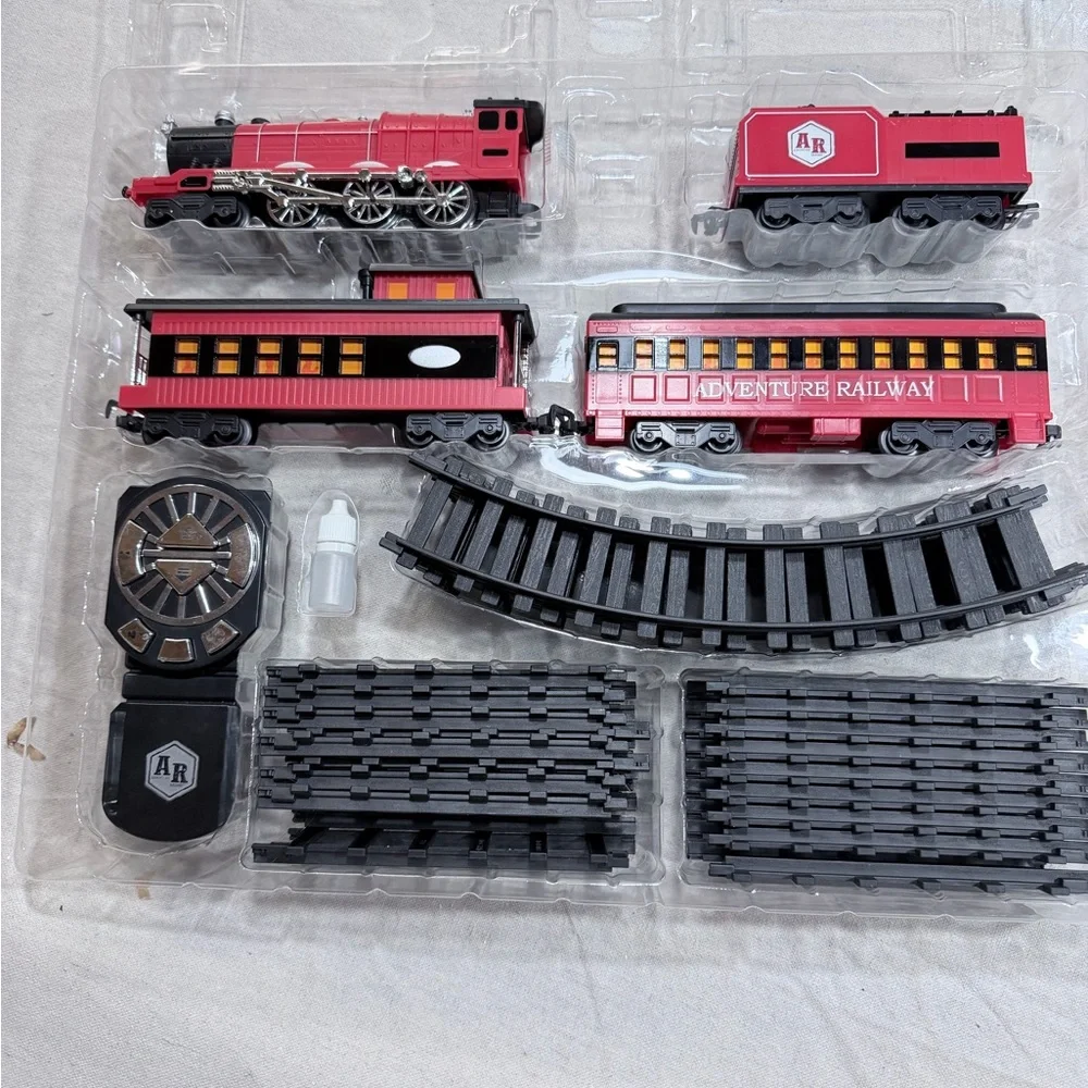 Kids Red Train Playset - Adventure Railway